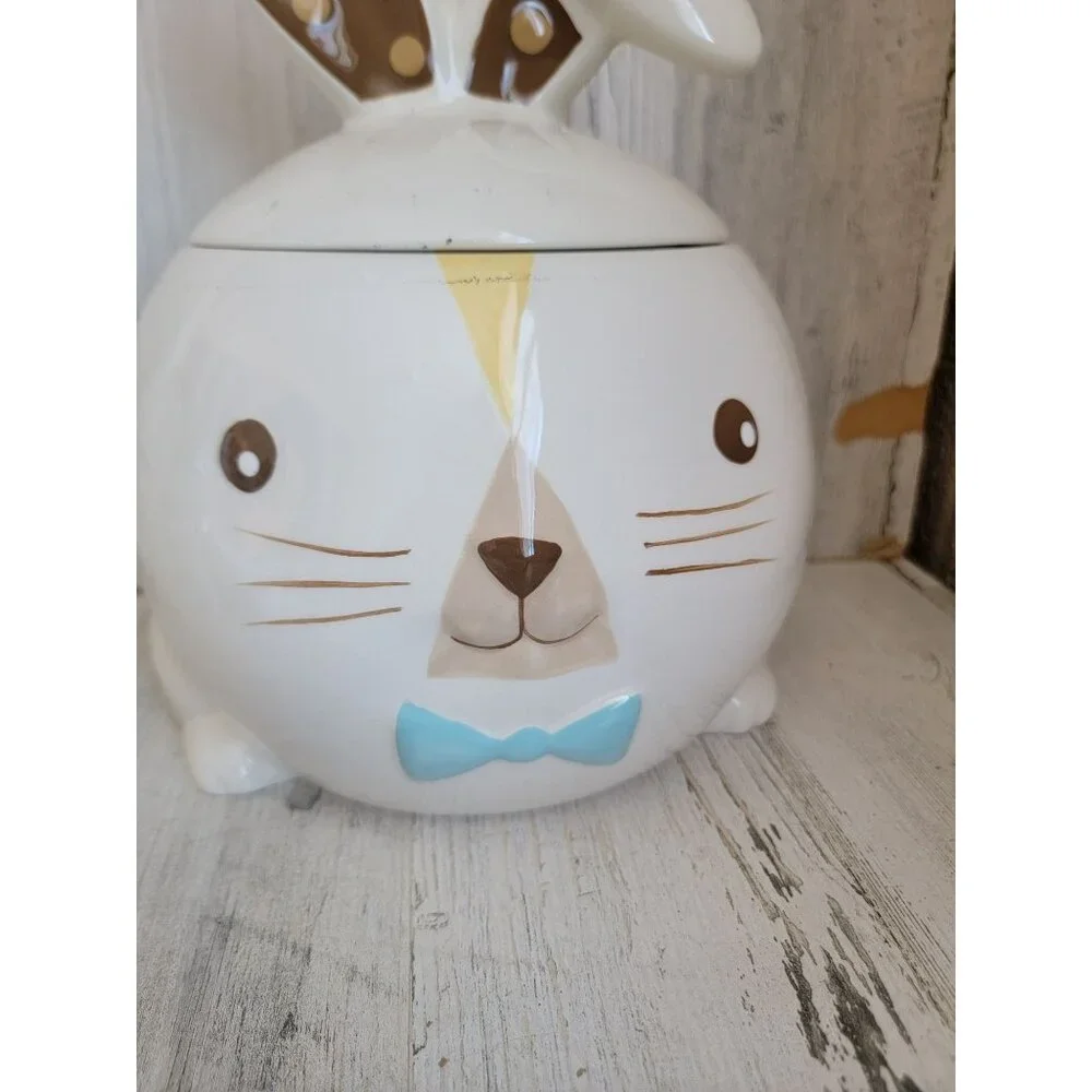 target Easter bunny cookie jar‎ bowtie spring home decor